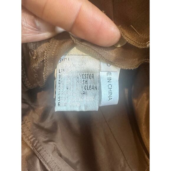 Women's Brown Silk Strapless A-Line Dress Size 6 Elegant Formal Gown Layered Hem - Picture 10 of 12